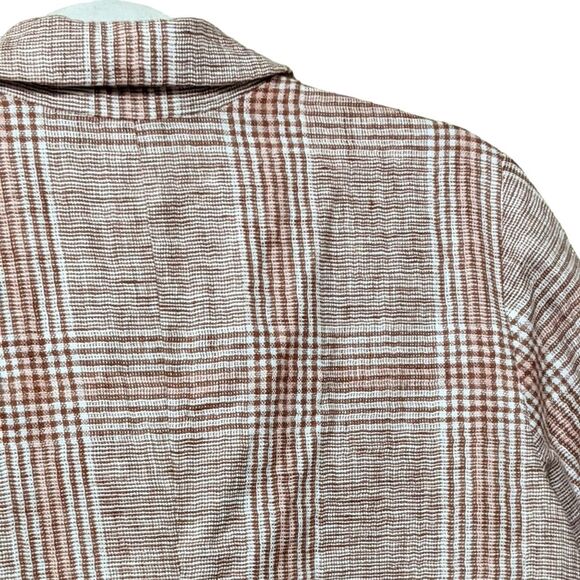 NWT J. JILL Harper Henna plaid relaxed linen boyfriend blazer SP - Picture 10 of 11